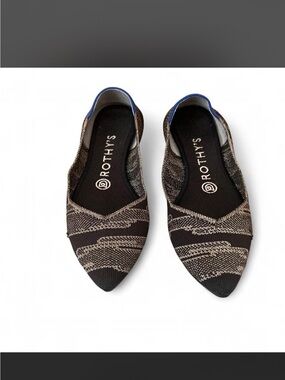 Rothy's black gold shimmer Pointed Toe Knit Flats
